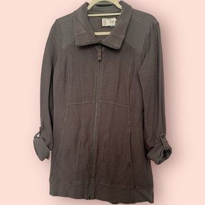 Anthropologie long zip up and tie sweatshirt - size medium